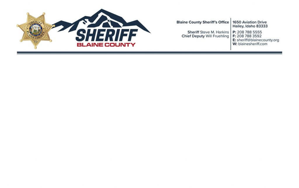 Blain County Sheriff Letterhead design